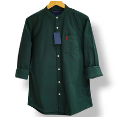 Green R Lauren Slim Collar Shirt!