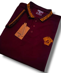 Maroon Color Ver sace Polo T-Shirt!