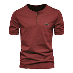 Maroon Henley Lacoste T-Shirt!