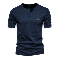 Navy Blue Henley Lacoste T-Shirt!