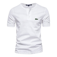 White Henley Lacoste T-Shirt!