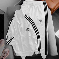 White Tri Stripe Track Suit!