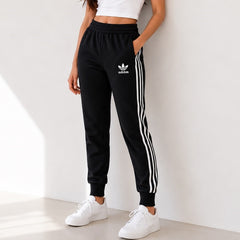 Women's Black Adidas Stripe Trouser!