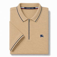 Beige Burberry Textured Dri-Fit Polo!