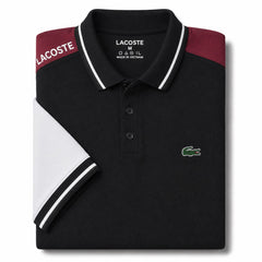 Black Lacoste Panel Polo T-Shirt!!