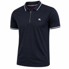 Black Burberry Textured Dri-Fit Polo!