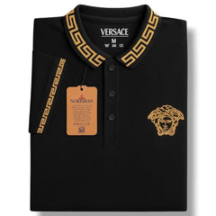 Black Color Ver sace Polo T-Shirt!