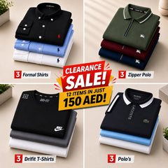 Clrearence Offer! 12 Branded Items! 3 Formal Shirts +3 Lacoste Polo +3 Burberry Zipper Polo +3 Drifit T-Shirts!