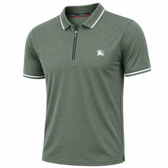 Olive Green Burberry Textured Dri-Fit Polo!