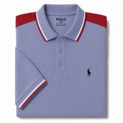 Grey Color Panel Polo T-Shirt!!