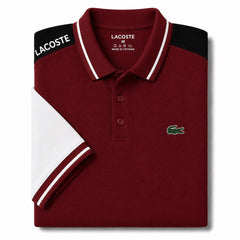 Maroon Lacoste Panel Polo T-Shirt!!