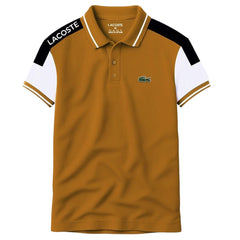 Mustard Lacoste Panel Polo T-Shirt!