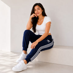 Women's  Navy Blue Adidas Stripe Trouser!