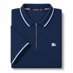 Navy Blue Burberry Textured Dri-Fit Polo!!