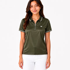 Olive Green Selena Gomez Burberry Zipper Polo!