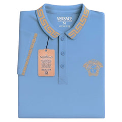 Sky Blue Color Ver sace Polo T-Shirt!
