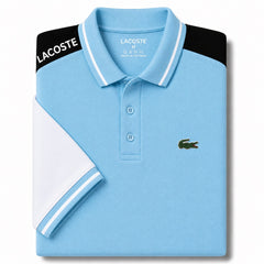 Sky Blue Lacoste Panel Polo T-Shirt!!