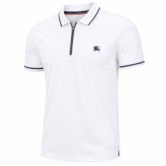 White Burberry Textured Dri-Fit Polo!