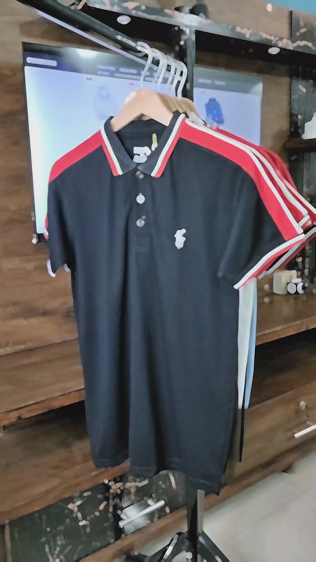 Grey Color Panel Polo T-Shirt!